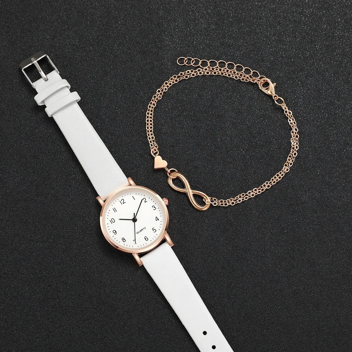 2 Piece Fashion Watch Bracelet Set for Women