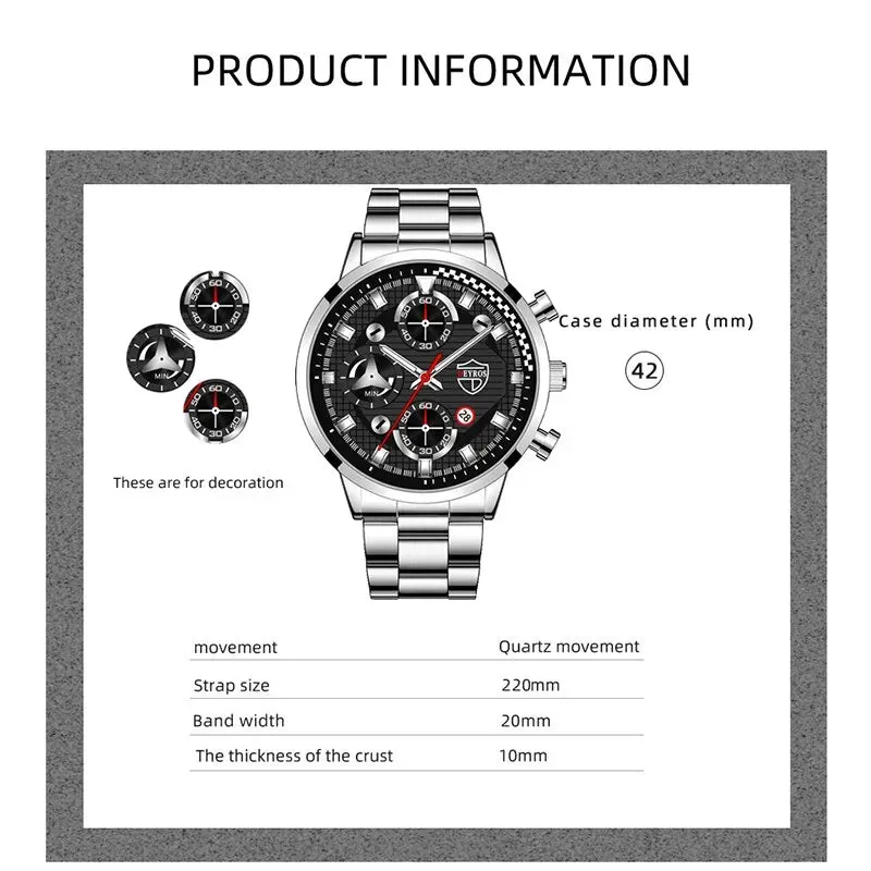 2pcs Fashion Mens Gold Bracelet Watches Set Men Business Stainless Steel Quartz Watch Male Calendar Date Wristwatch