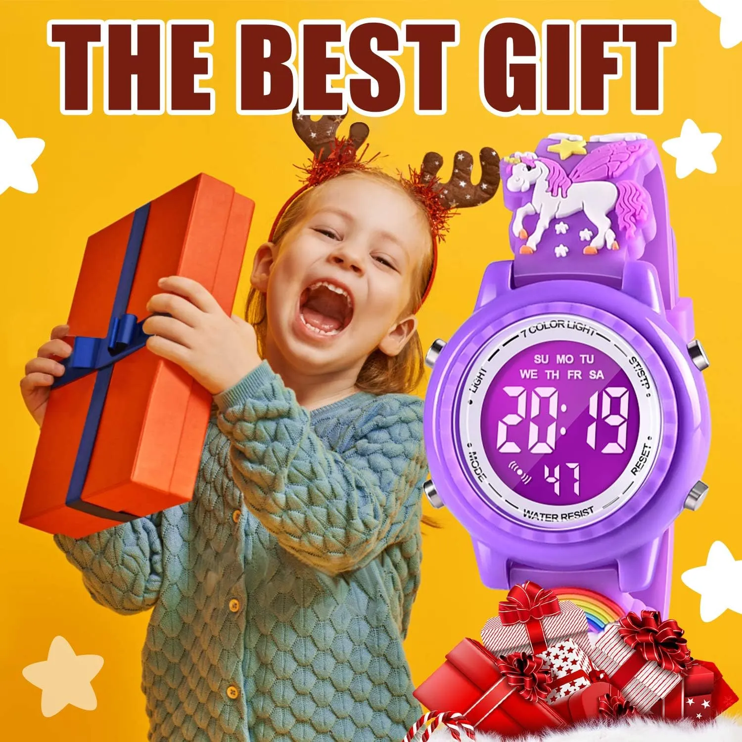 3D Cartoon Waterproof Kids Watches with Alarm - Best Toys Gifts for Girls Age 3-10