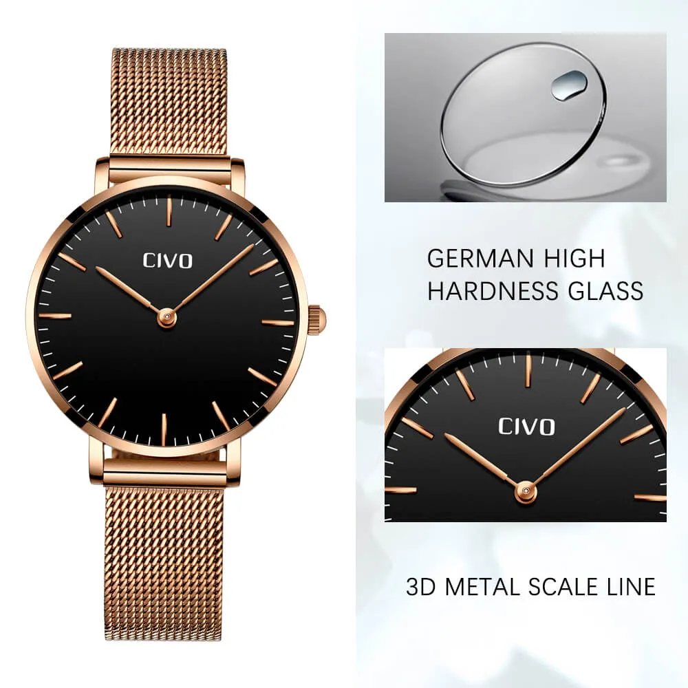 8011C | Quartz Women Watch | Mesh Band