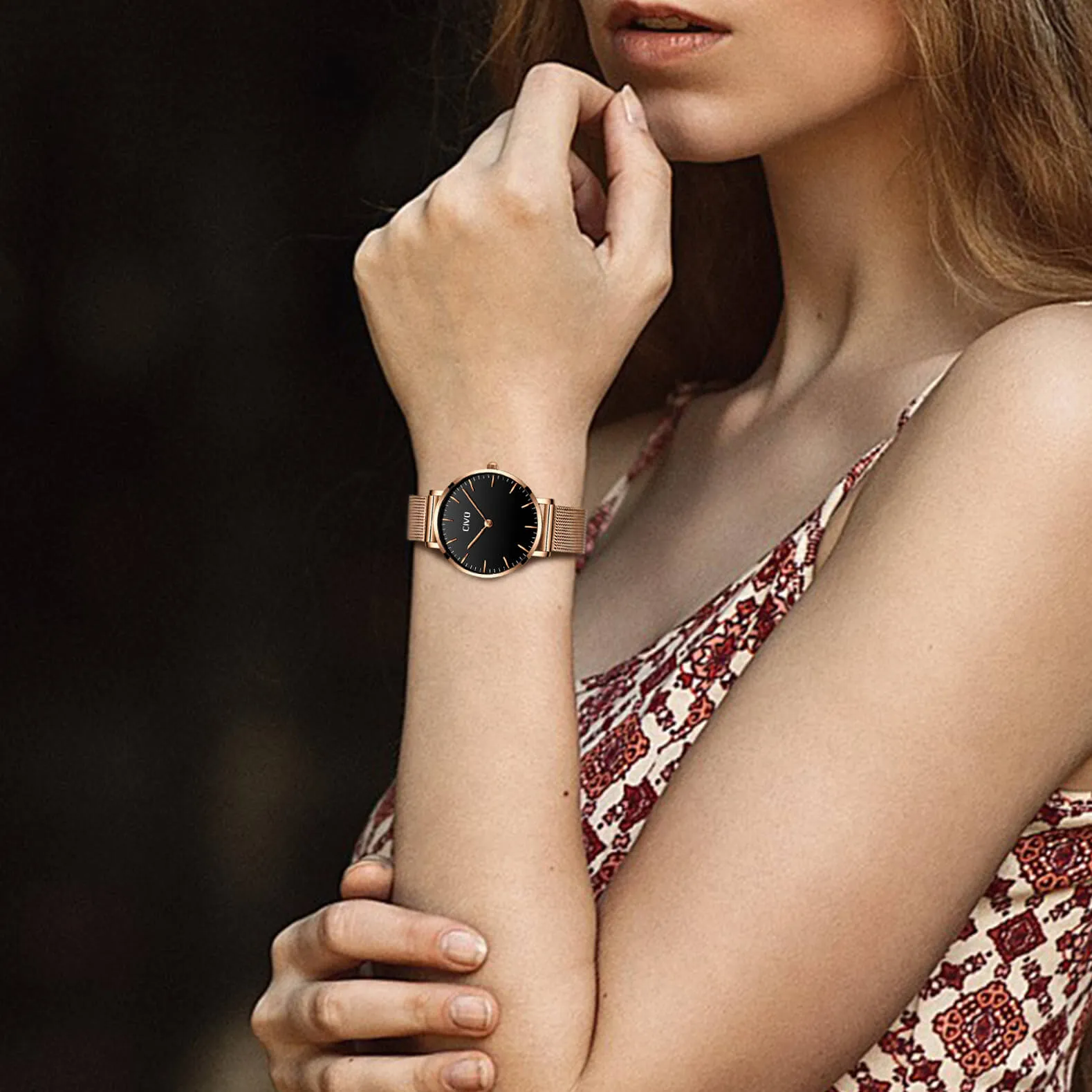 8011C | Quartz Women Watch | Mesh Band