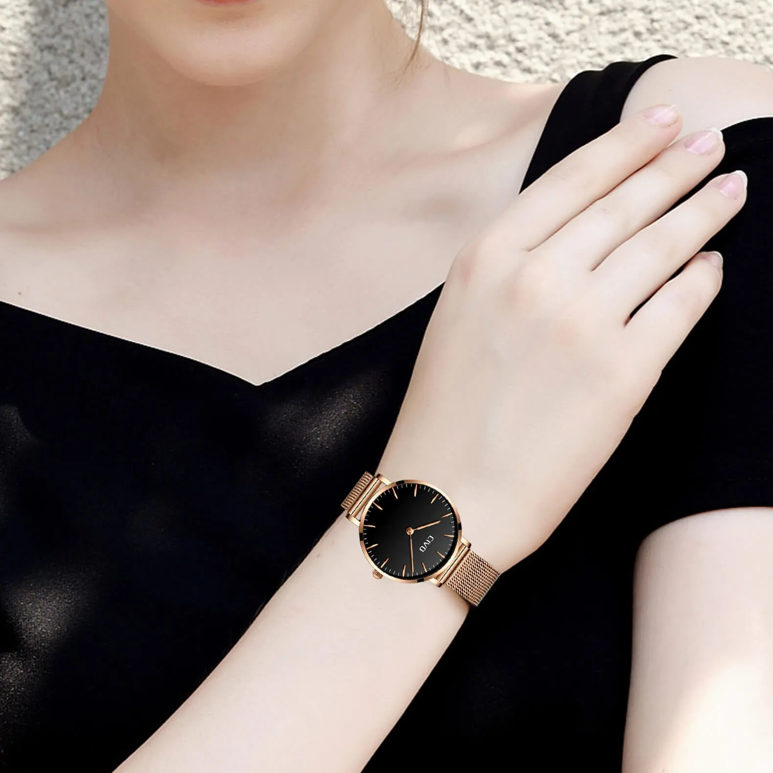 8011C | Quartz Women Watch | Mesh Band