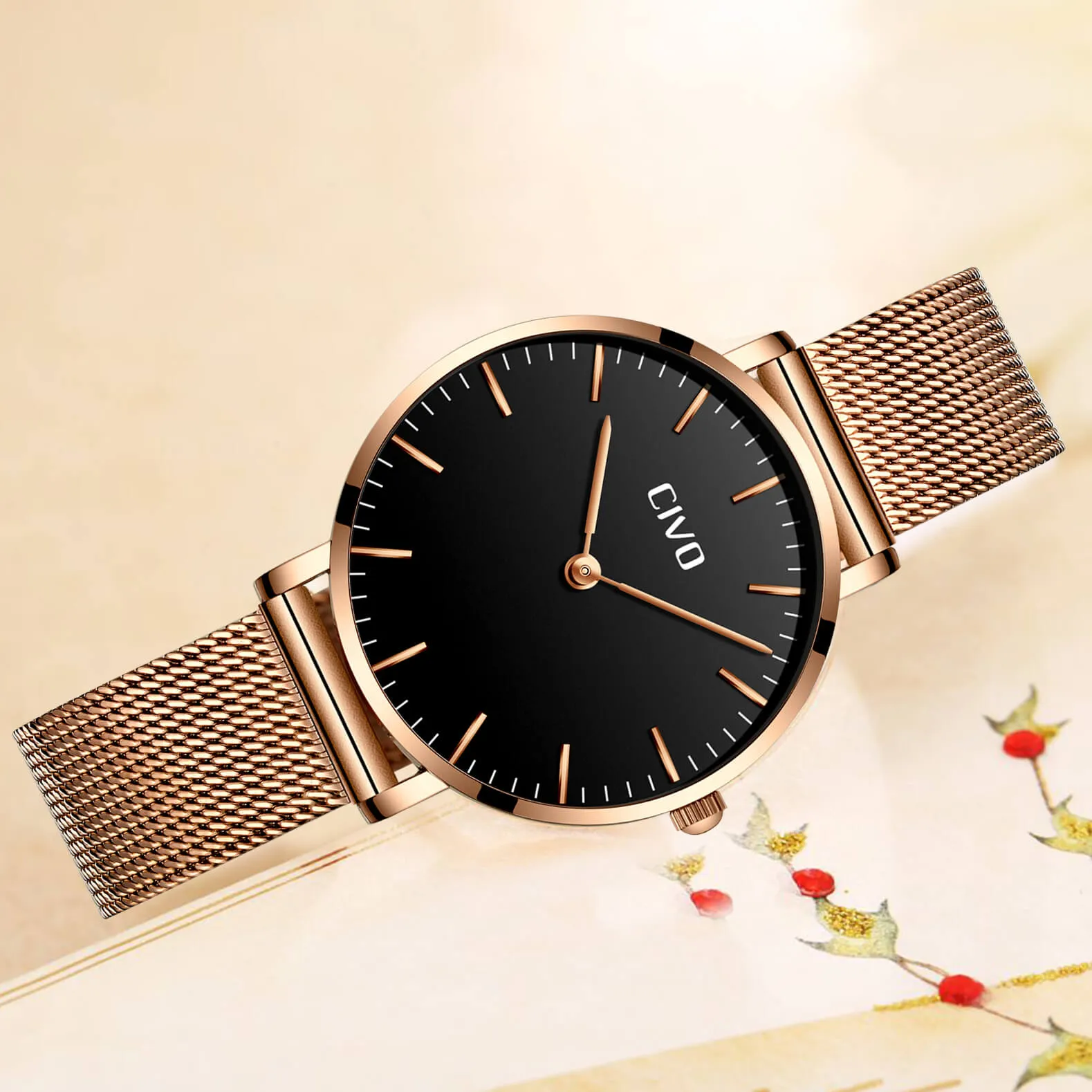 8011C | Quartz Women Watch | Mesh Band