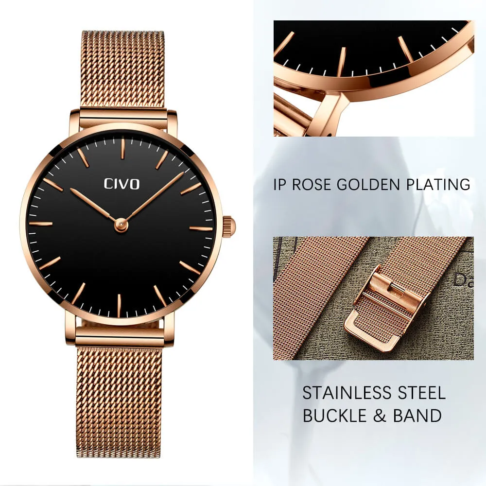 8011C | Quartz Women Watch | Mesh Band