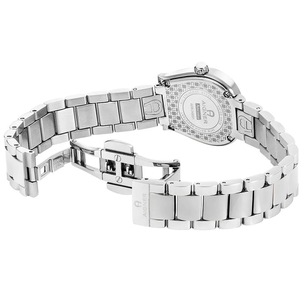 Aigner Ancona Women's White Dial Stainless Steel Silver Watch