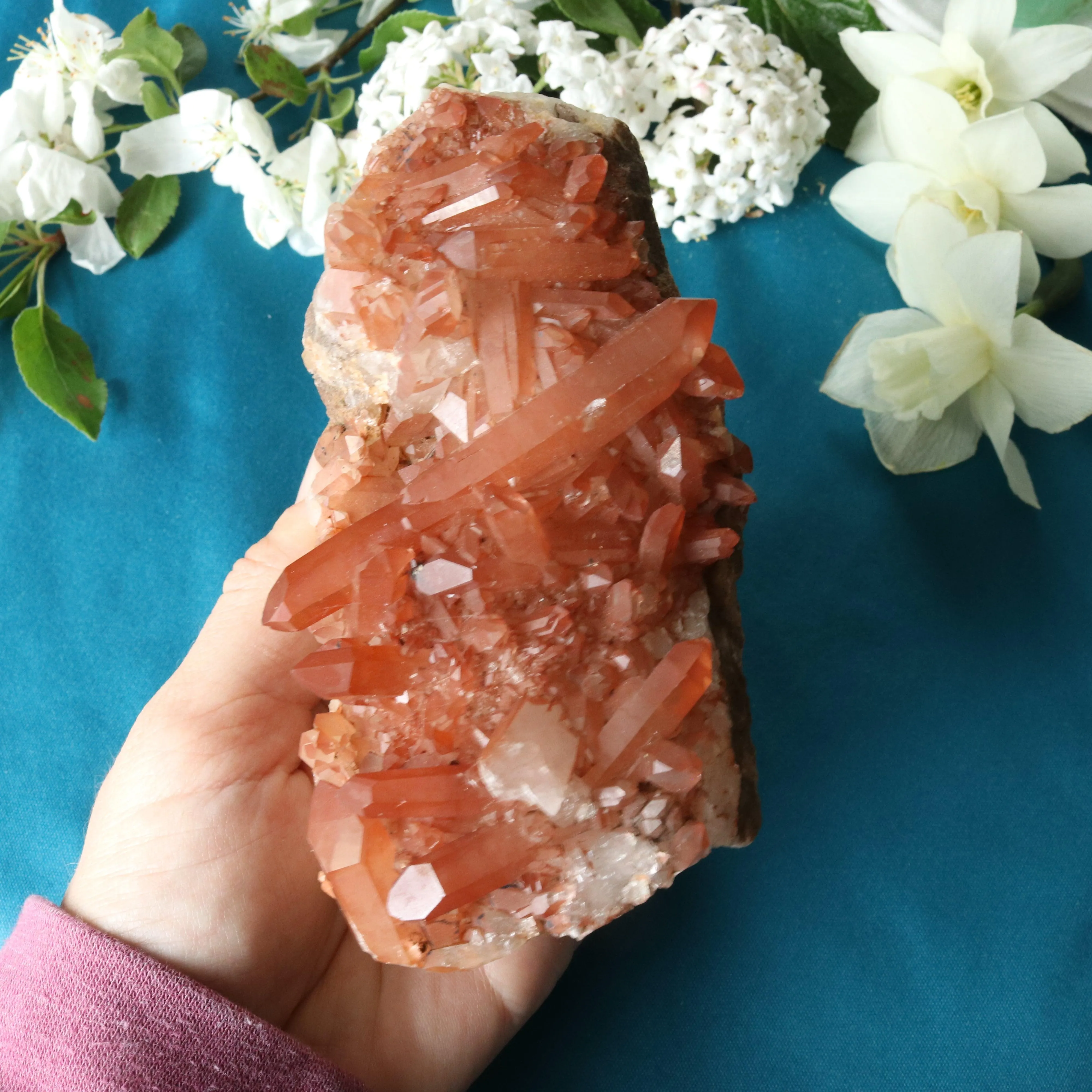 Beautiful Tangerine Quartz Display Cluster ~ Sacral Chakra Activation