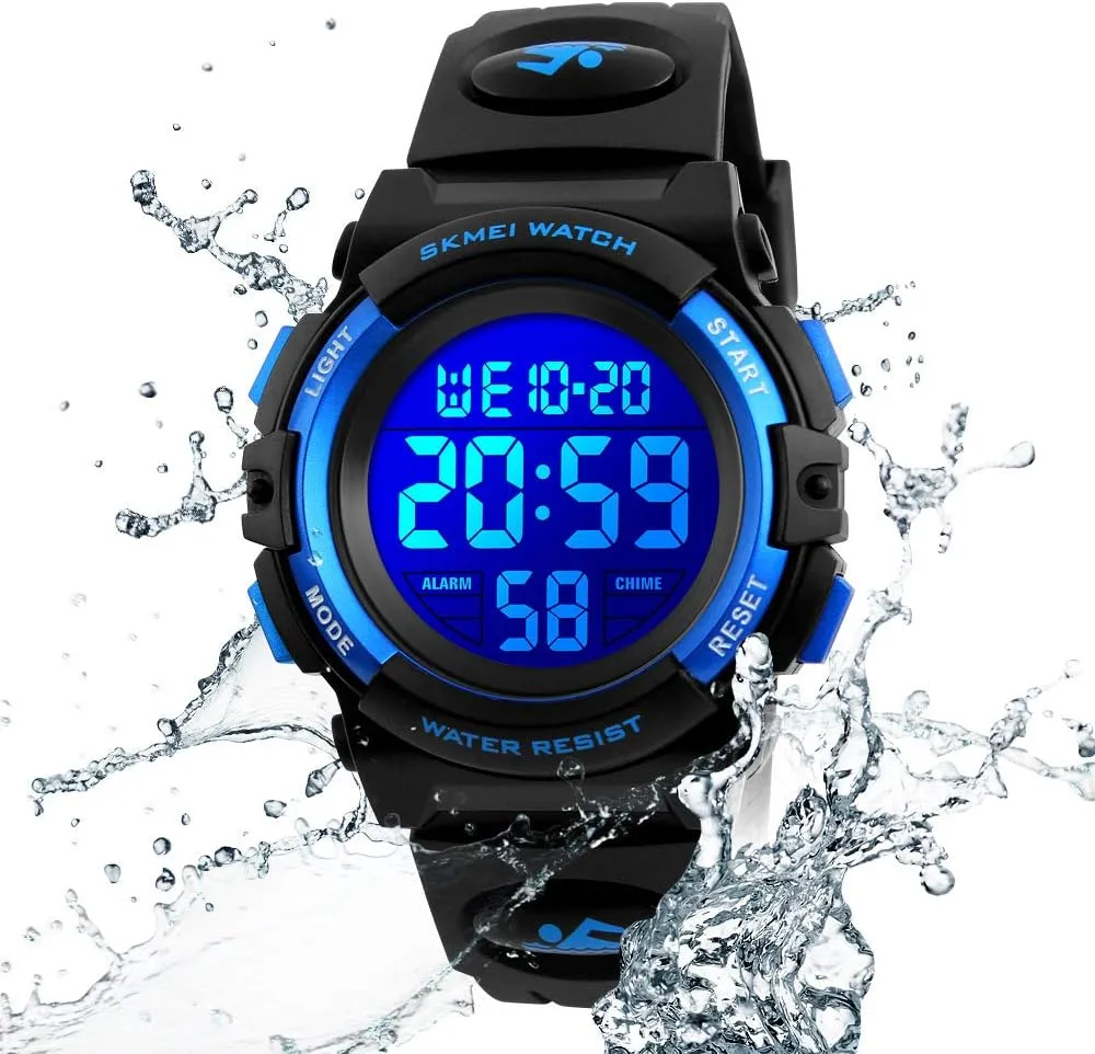 Boys Watch Digital Sports Waterproof Outdoor Kids Watches Alarm Clock 12/24 H Stopwatch Calendar 3-15 Year Old Boys Girls Wristwatch