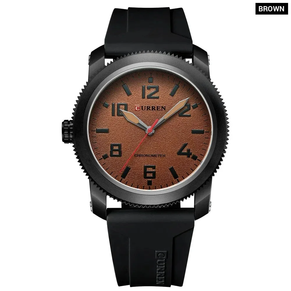Fashion Watches for Men Left Hand Design Quartz Wristwatches with Silicone Bracelet