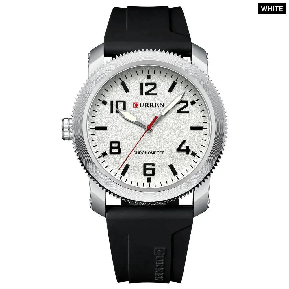 Fashion Watches for Men Left Hand Design Quartz Wristwatches with Silicone Bracelet