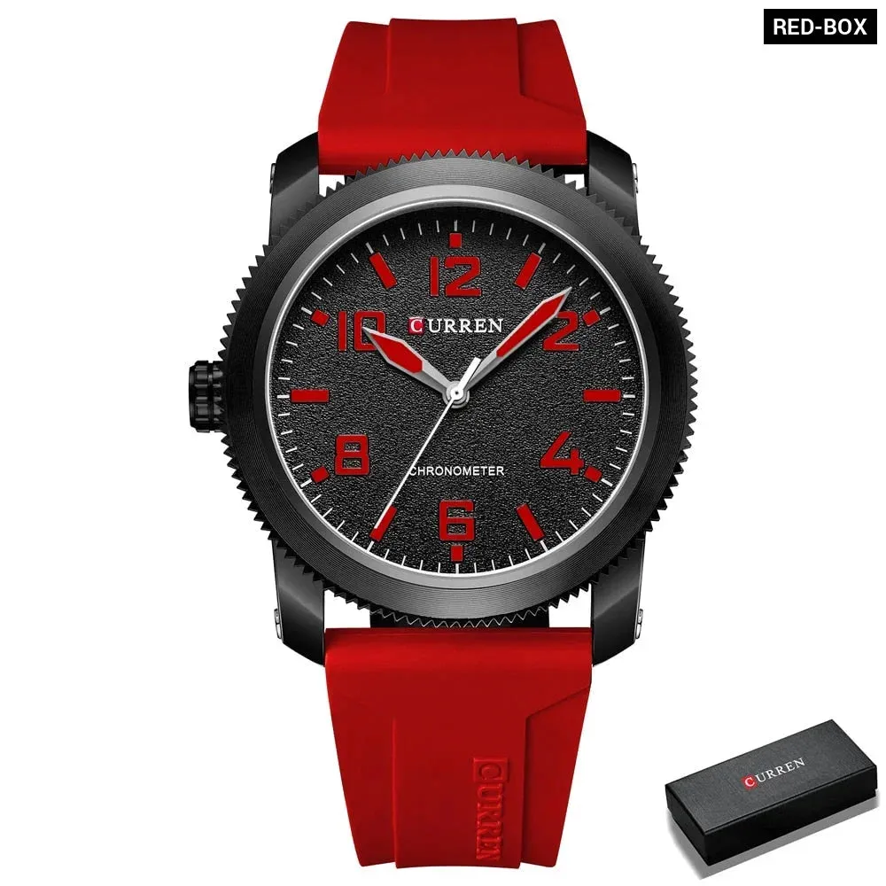 Fashion Watches for Men Left Hand Design Quartz Wristwatches with Silicone Bracelet