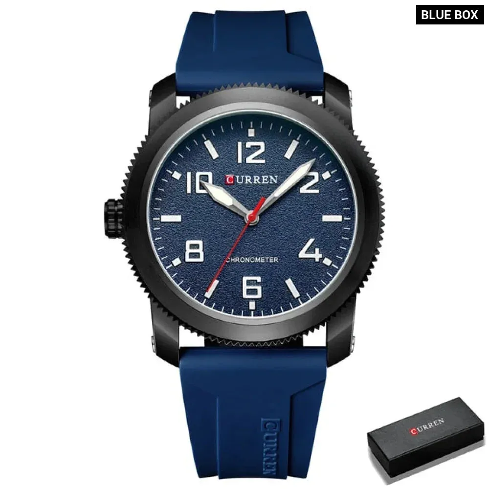Fashion Watches for Men Left Hand Design Quartz Wristwatches with Silicone Bracelet