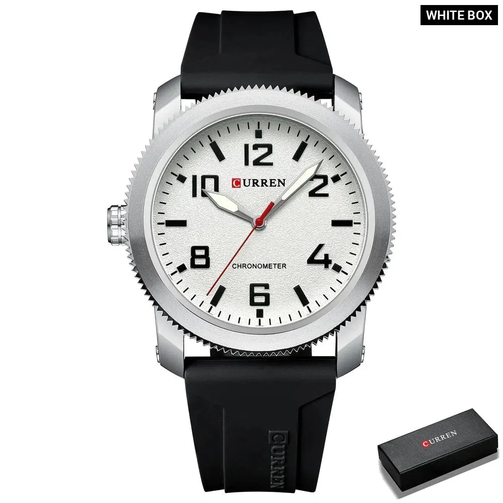 Fashion Watches for Men Left Hand Design Quartz Wristwatches with Silicone Bracelet