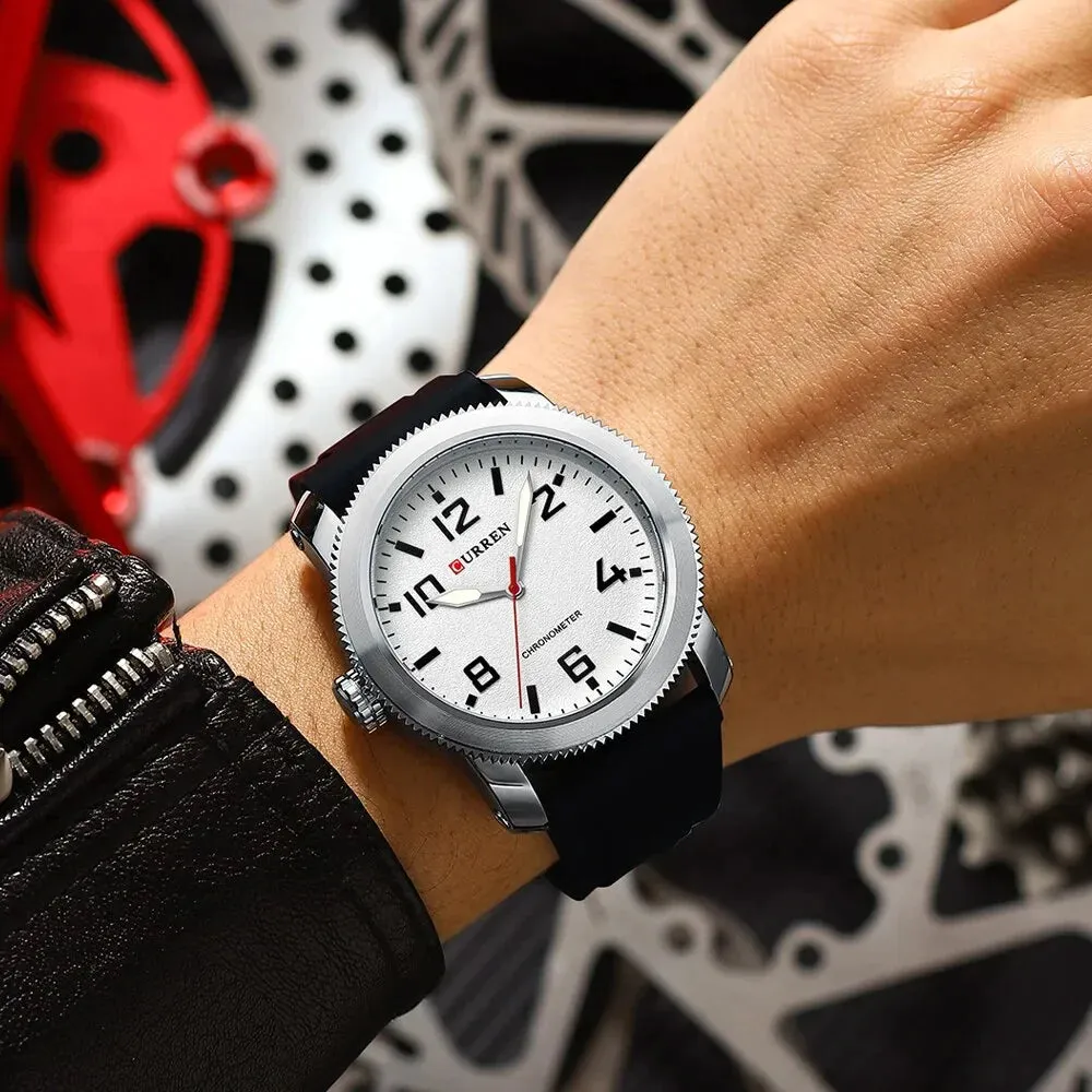 Fashion Watches for Men Left Hand Design Quartz Wristwatches with Silicone Bracelet