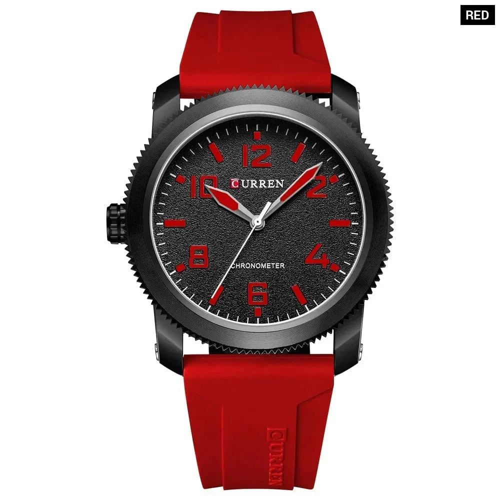 Fashion Watches for Men Left Hand Design Quartz Wristwatches with Silicone Bracelet