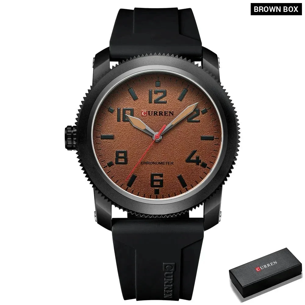 Fashion Watches for Men Left Hand Design Quartz Wristwatches with Silicone Bracelet
