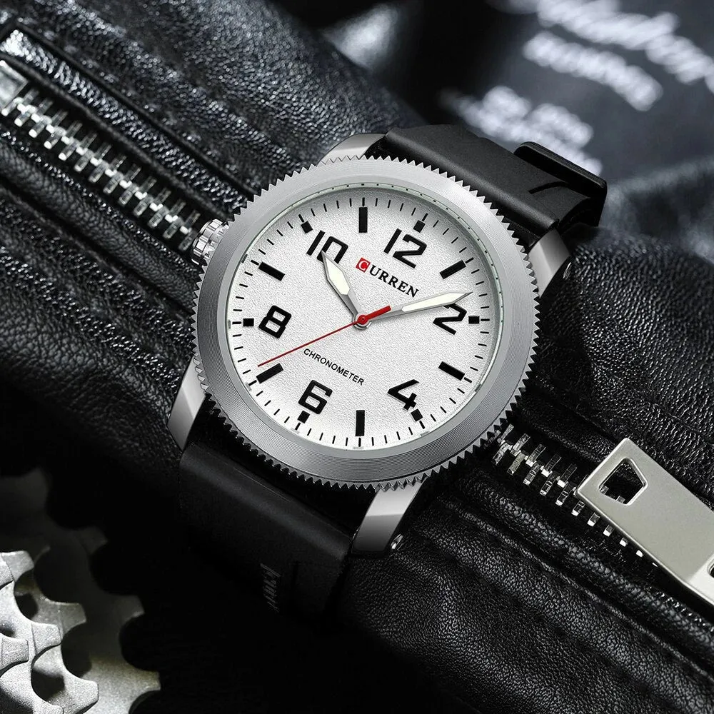 Fashion Watches for Men Left Hand Design Quartz Wristwatches with Silicone Bracelet