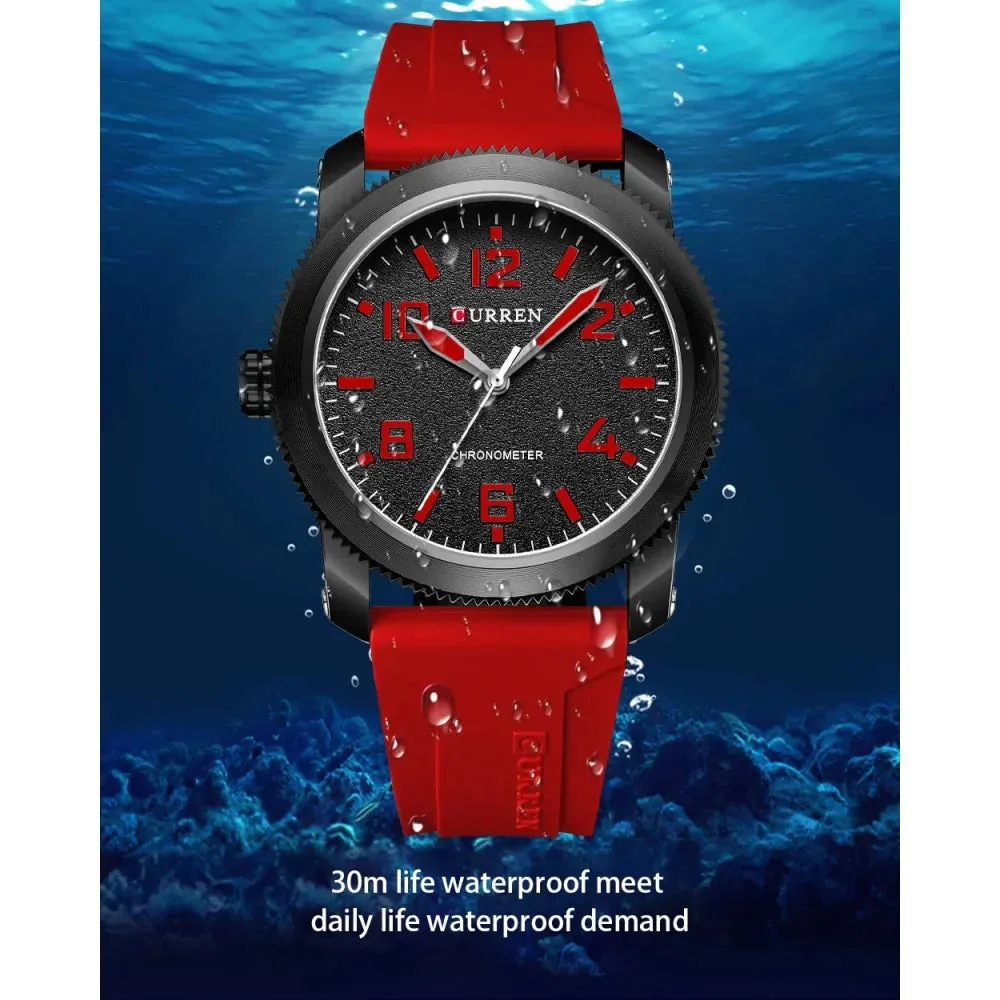 Fashion Watches for Men Left Hand Design Quartz Wristwatches with Silicone Bracelet