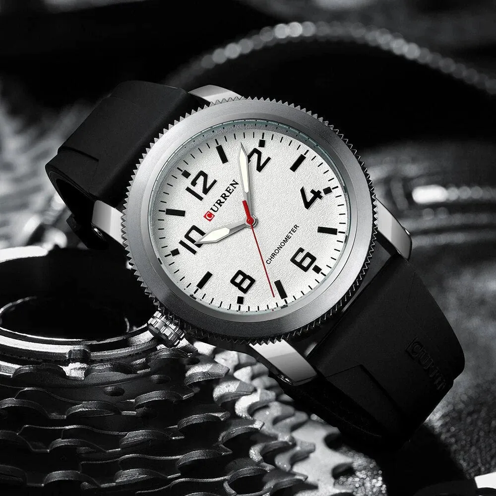 Fashion Watches for Men Left Hand Design Quartz Wristwatches with Silicone Bracelet