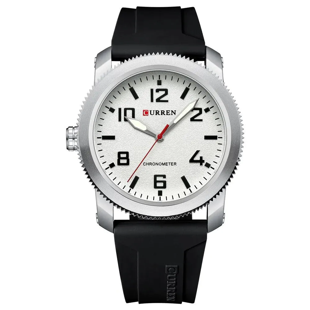 Fashion Watches for Men Left Hand Design Quartz Wristwatches with Silicone Bracelet