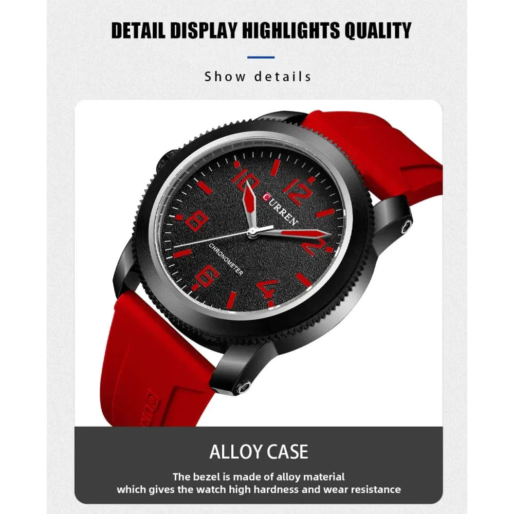 Fashion Watches for Men Left Hand Design Quartz Wristwatches with Silicone Bracelet