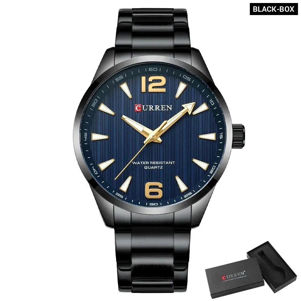 Fashion Watches for Men Quartz Luminous Hands Wristwatches Business Stainless Steel Band Clock Male