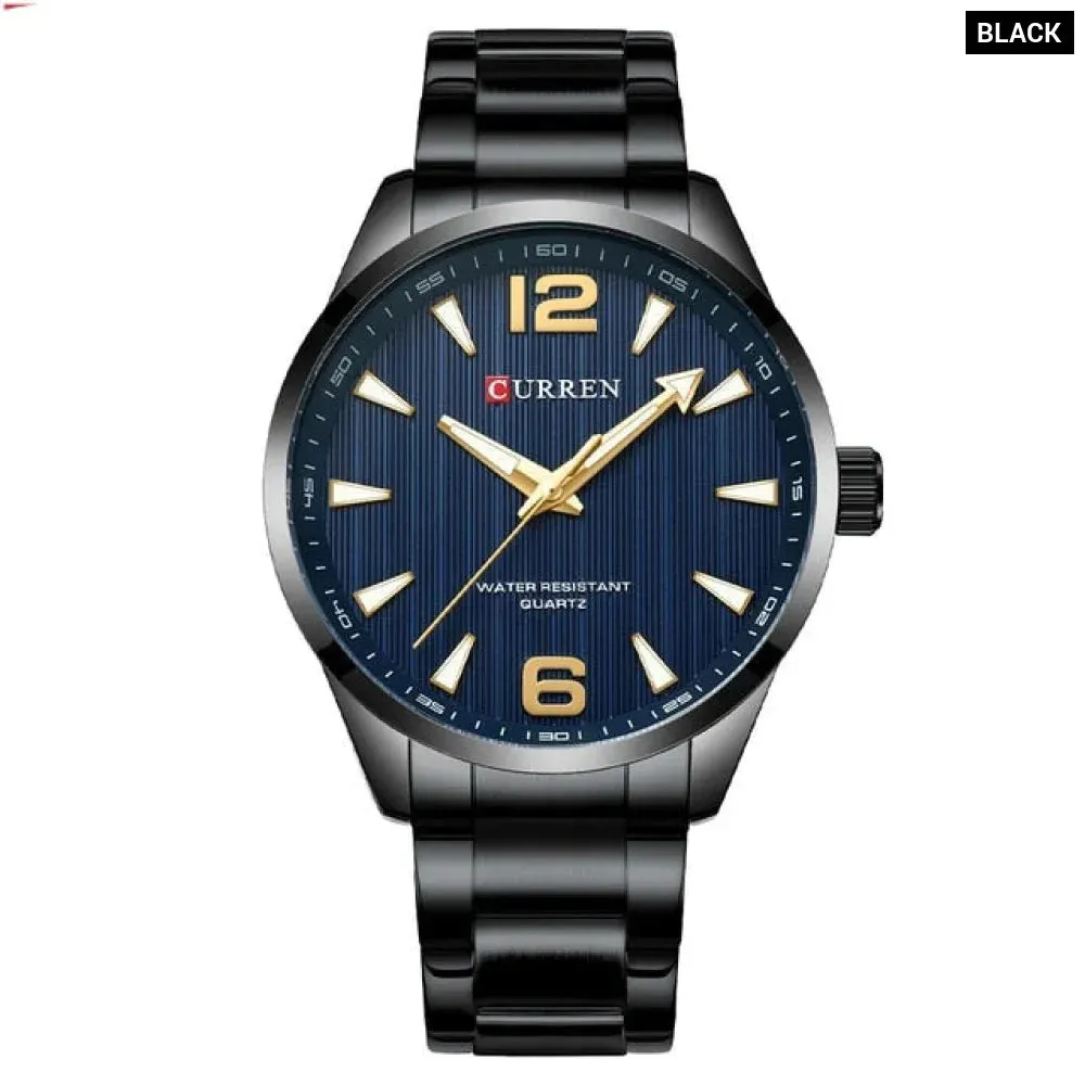 Fashion Watches for Men Quartz Luminous Hands Wristwatches Business Stainless Steel Band Clock Male