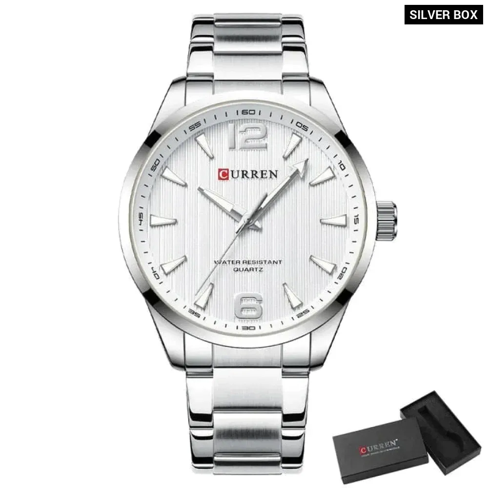 Fashion Watches for Men Quartz Luminous Hands Wristwatches Business Stainless Steel Band Clock Male