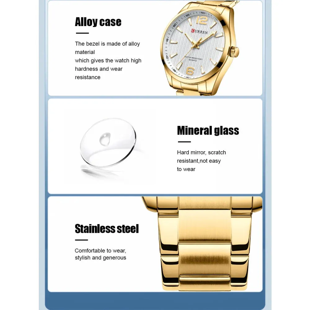 Fashion Watches for Men Quartz Luminous Hands Wristwatches Business Stainless Steel Band Clock Male