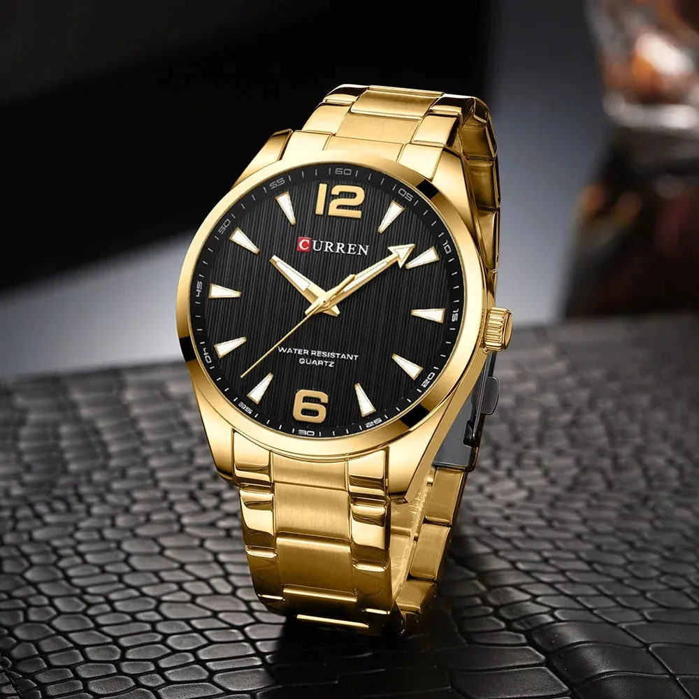 Fashion Watches for Men Quartz Luminous Hands Wristwatches Business Stainless Steel Band Clock Male