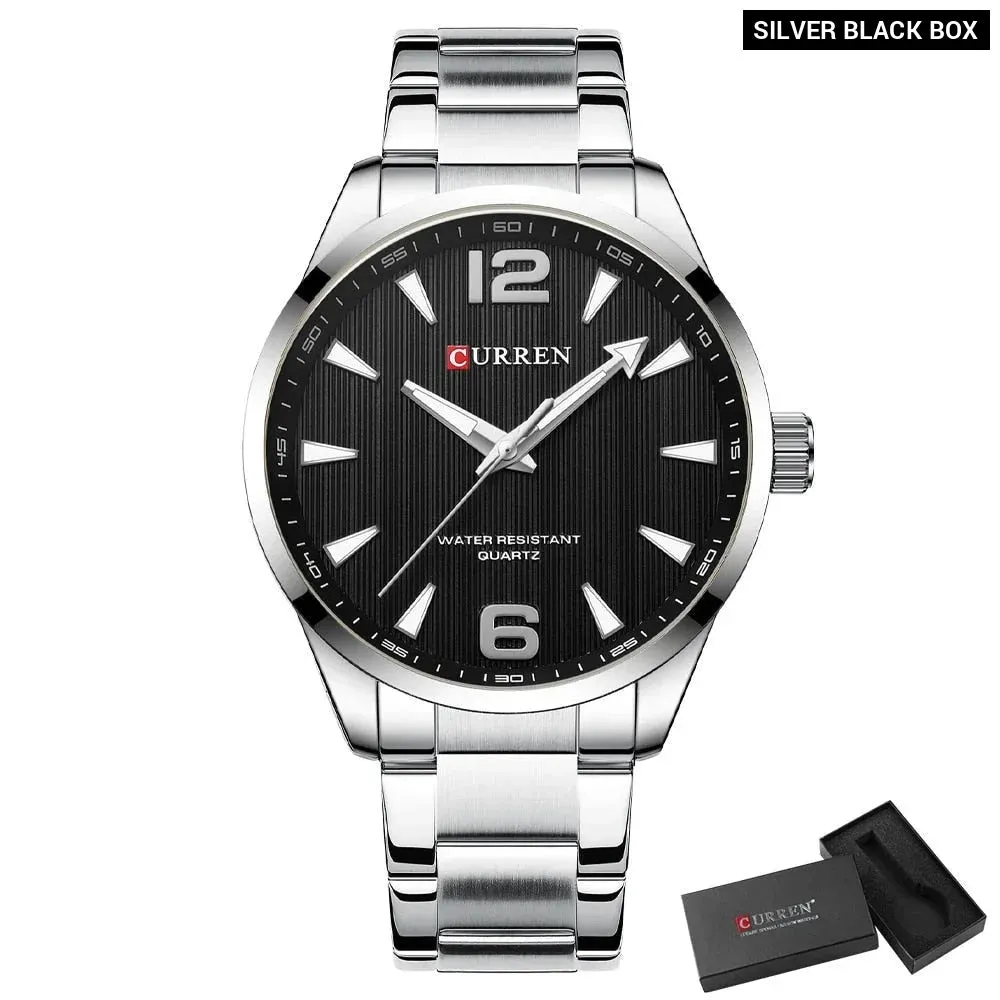 Fashion Watches for Men Quartz Luminous Hands Wristwatches Business Stainless Steel Band Clock Male