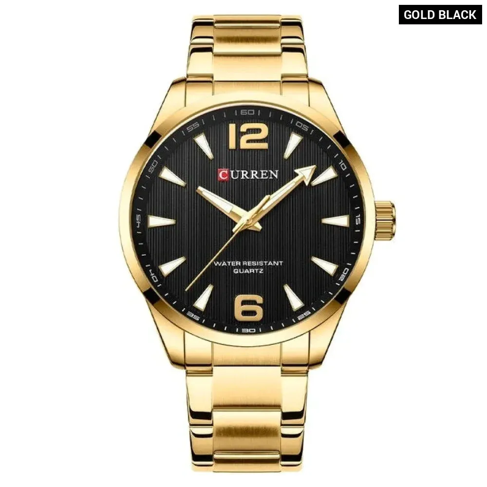 Fashion Watches for Men Quartz Luminous Hands Wristwatches Business Stainless Steel Band Clock Male