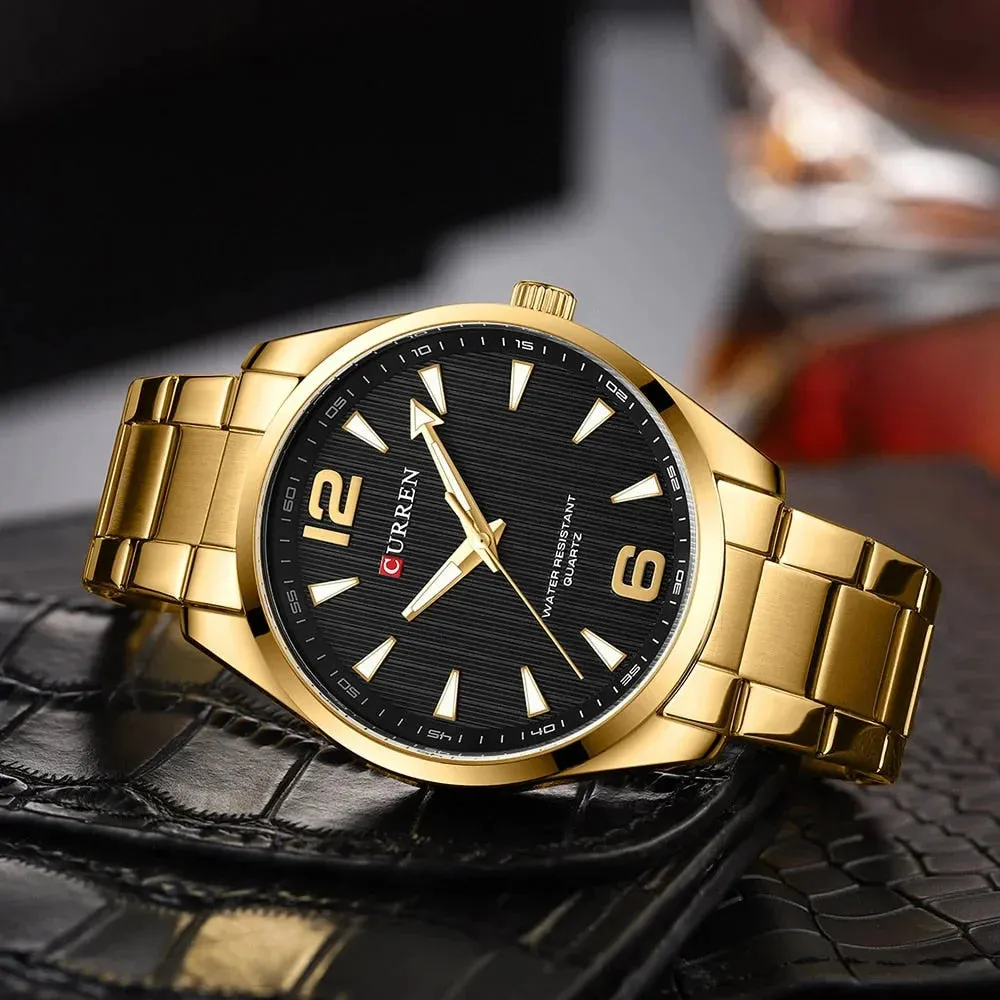 Fashion Watches for Men Quartz Luminous Hands Wristwatches Business Stainless Steel Band Clock Male
