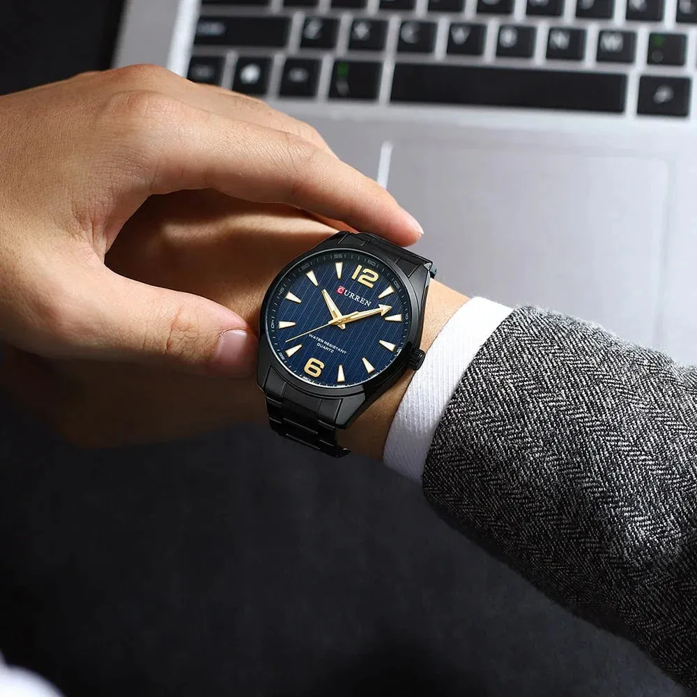 Fashion Watches for Men Quartz Luminous Hands Wristwatches Business Stainless Steel Band Clock Male