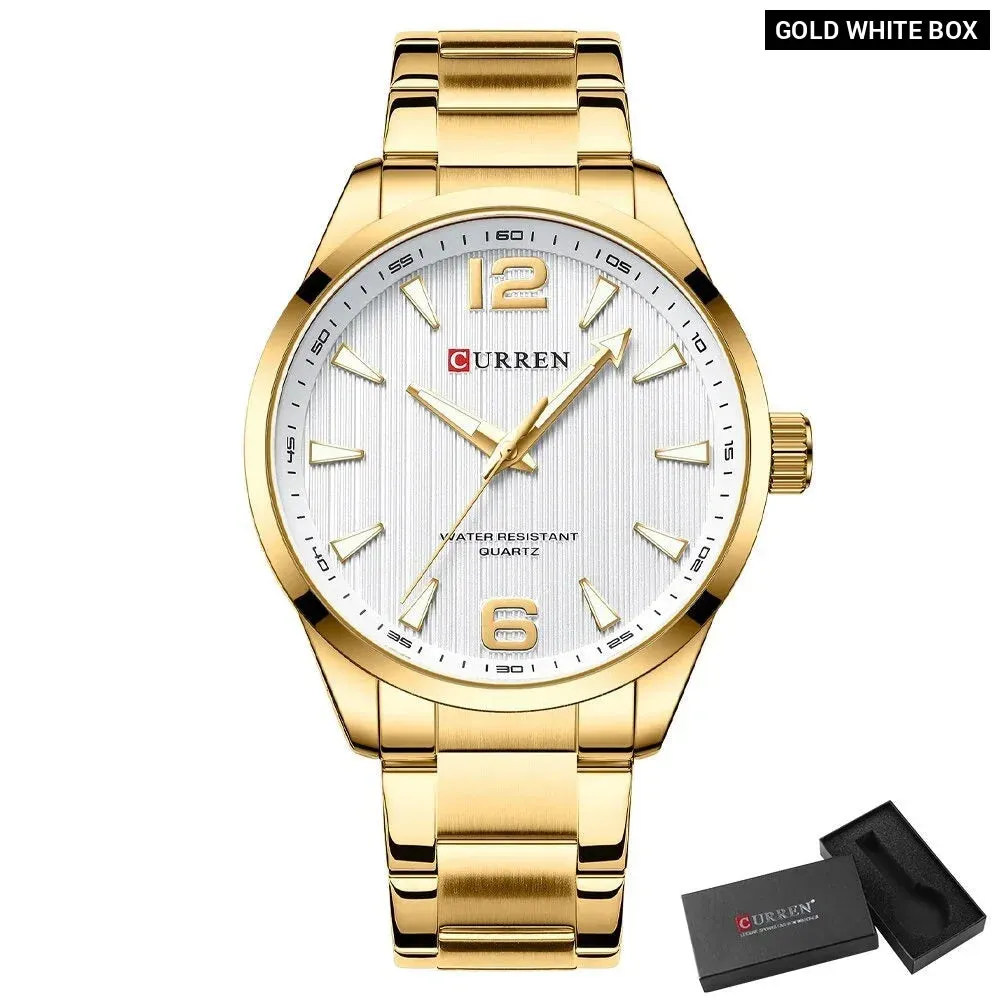 Fashion Watches for Men Quartz Luminous Hands Wristwatches Business Stainless Steel Band Clock Male