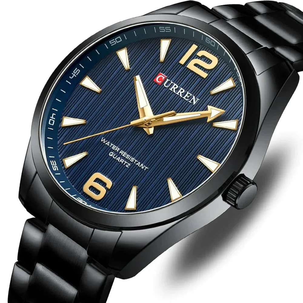 Fashion Watches for Men Quartz Luminous Hands Wristwatches Business Stainless Steel Band Clock Male