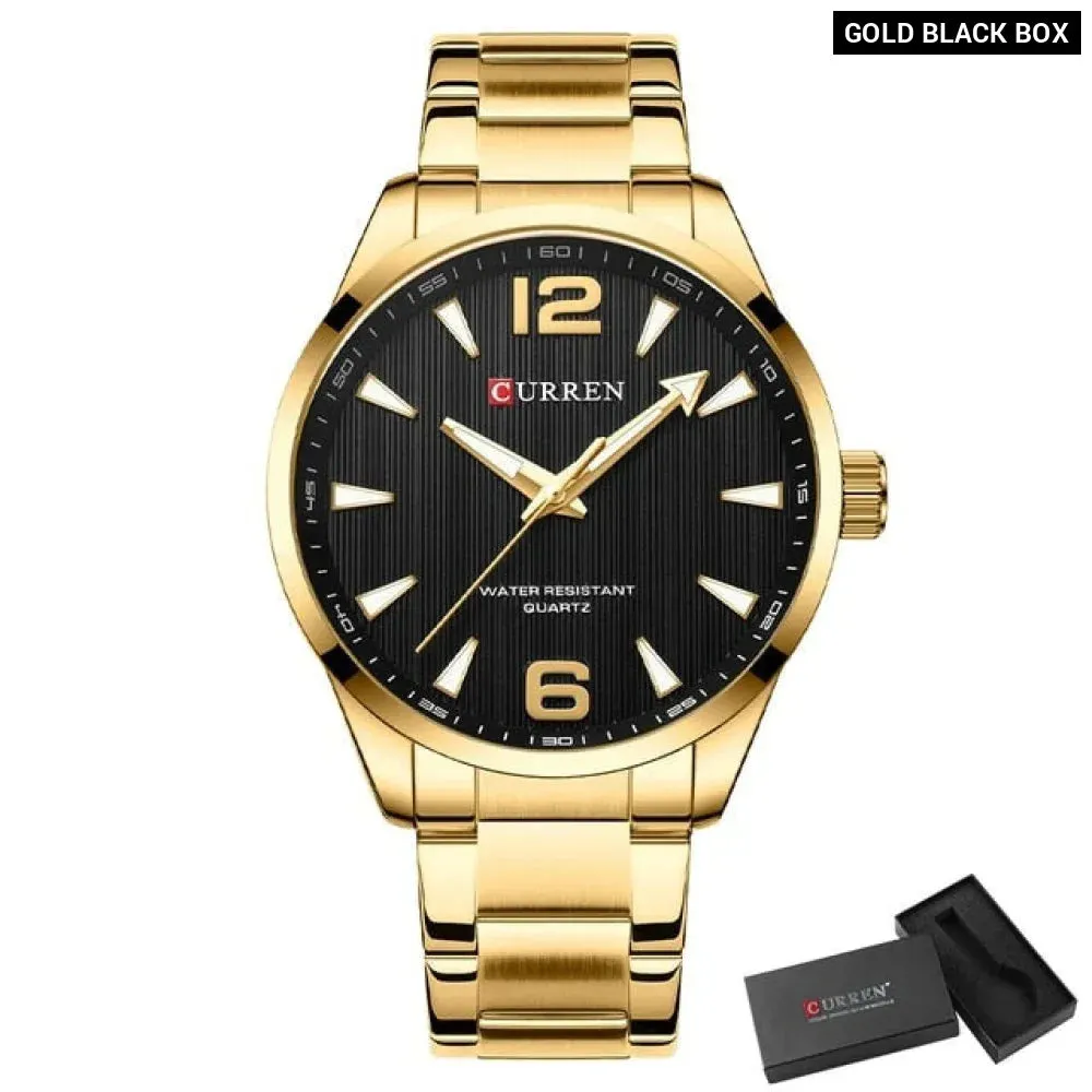 Fashion Watches for Men Quartz Luminous Hands Wristwatches Business Stainless Steel Band Clock Male