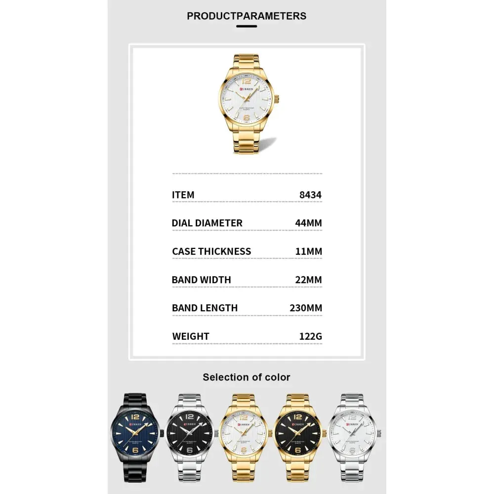 Fashion Watches for Men Quartz Luminous Hands Wristwatches Business Stainless Steel Band Clock Male