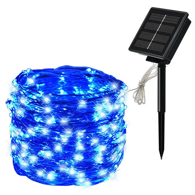 LED Solar Light Outdoor Waterproof Fairy Garland String Lights Christmas Party