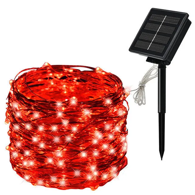 LED Solar Light Outdoor Waterproof Fairy Garland String Lights Christmas Party