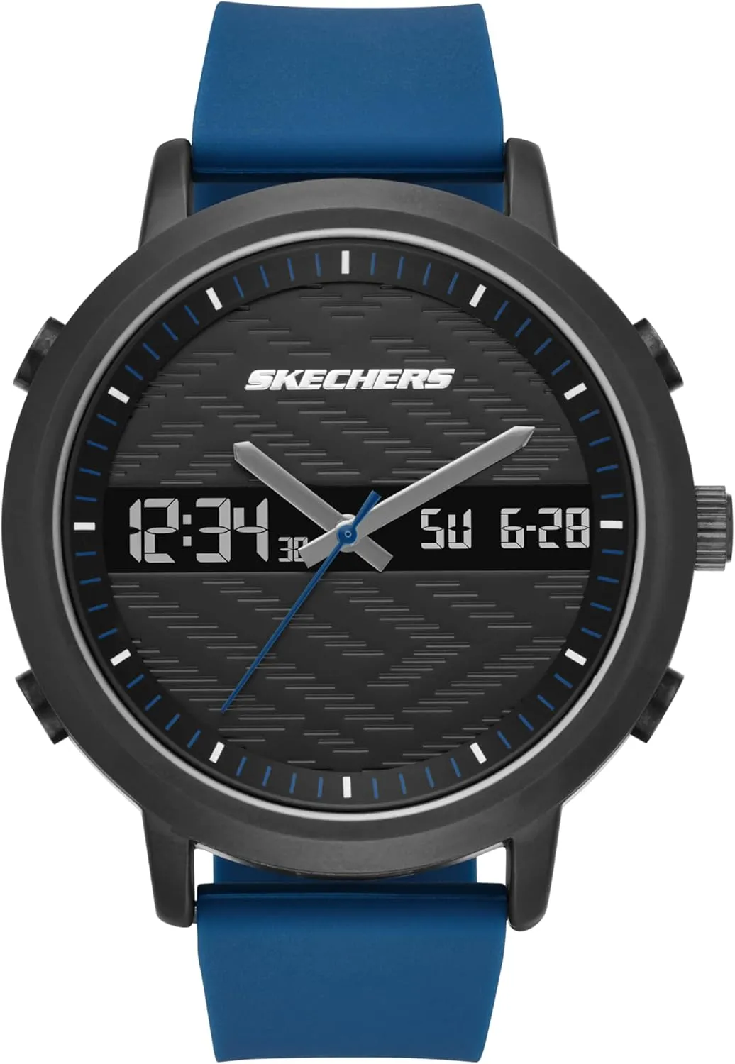 Skechers Men's Lawndale Analog-Digital Chronograph Watch, Color: Black, Navy (Model: SR5072)