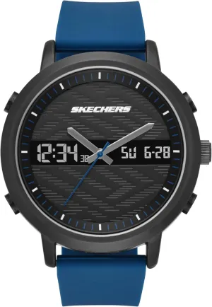 Skechers Men's Lawndale Analog-Digital Chronograph Watch, Color: Black, Navy (Model: SR5072)
