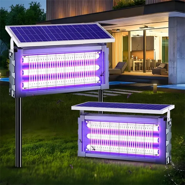 Solar-Powered UV Mosquito & Insect Zapper  Outdoor Electric Fly Trap for Garden, Yard & Patio