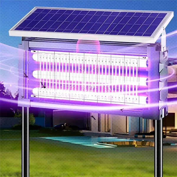 Solar-Powered UV Mosquito & Insect Zapper  Outdoor Electric Fly Trap for Garden, Yard & Patio