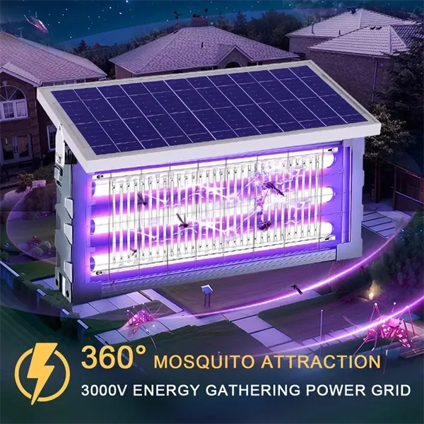 Solar-Powered UV Mosquito & Insect Zapper  Outdoor Electric Fly Trap for Garden, Yard & Patio