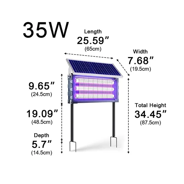 Solar-Powered UV Mosquito & Insect Zapper  Outdoor Electric Fly Trap for Garden, Yard & Patio
