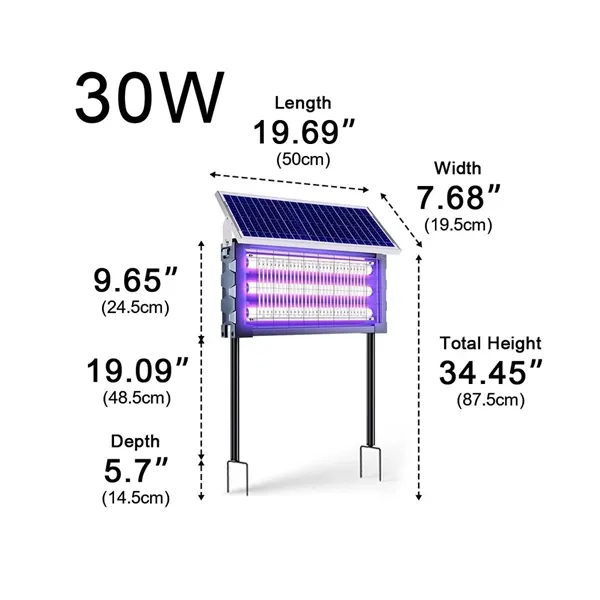 Solar-Powered UV Mosquito & Insect Zapper  Outdoor Electric Fly Trap for Garden, Yard & Patio