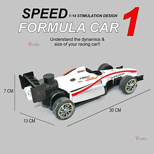 White Whale F1 Radio Controlled Fast RC Drift Car,High Speed Cool Vehicle Model with Spray Light Toys Birthday Gifts for Kids Boys